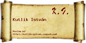 Kutlik István névjegykártya